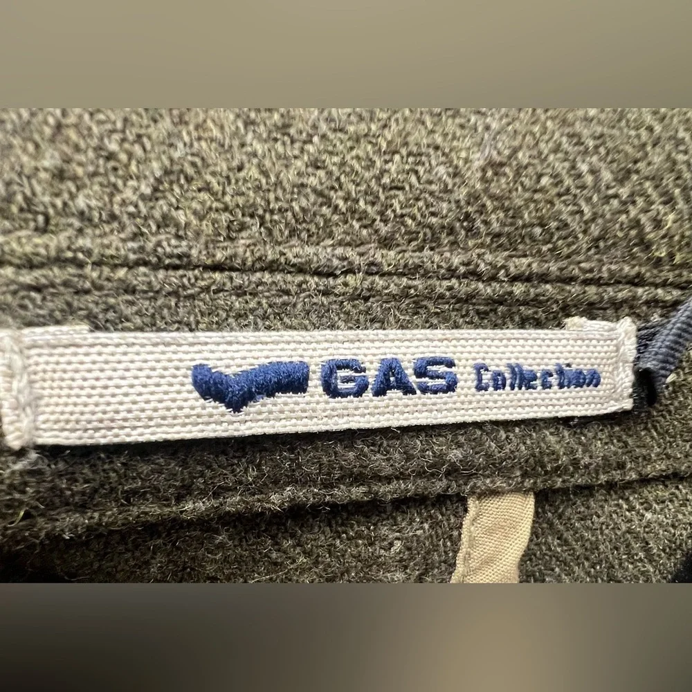 GAS Collection-GAS Jeans Olive Green Textured Jacket,‎ Men’s Large